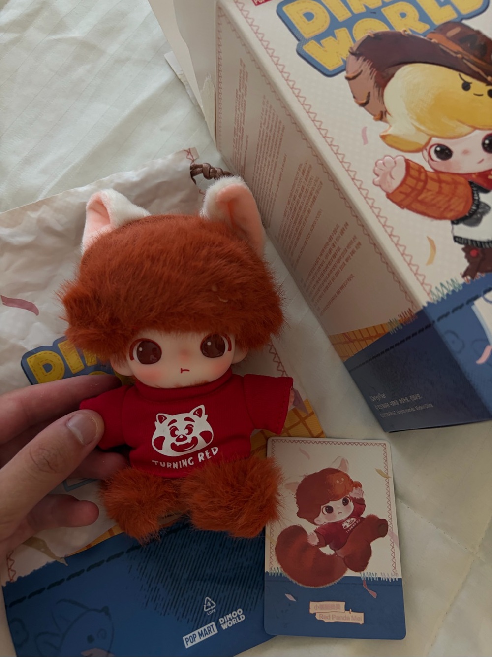 POP MART DIMOO WORLD X PIXAR Vinyl Plush Pendant - Red Panda Mei